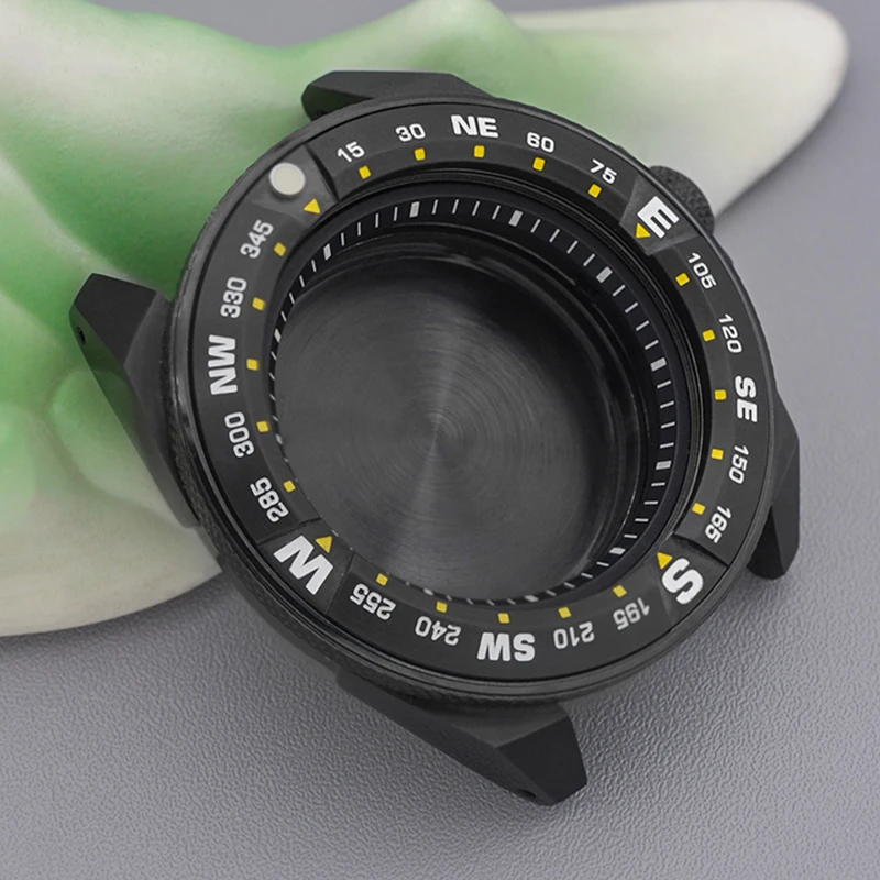 Samurai King Watch Case NH35 Case Sapphire Crystal with NH35 NH36 4R35 7S26 Movement Compatible 28.5 mm Dial Black Watch Case