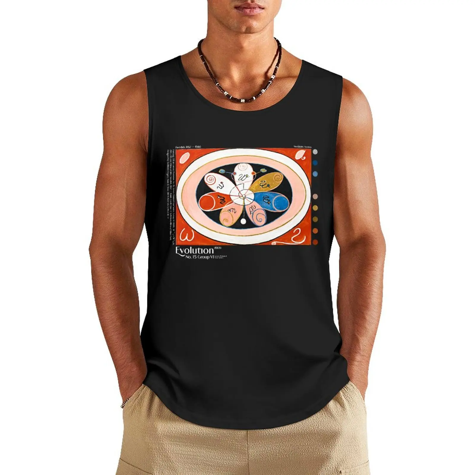 

Hilma Af Klint Evolution No. 15 Seven-Pointed Star Series Abstract Spiritual Occult Painting Tank Top