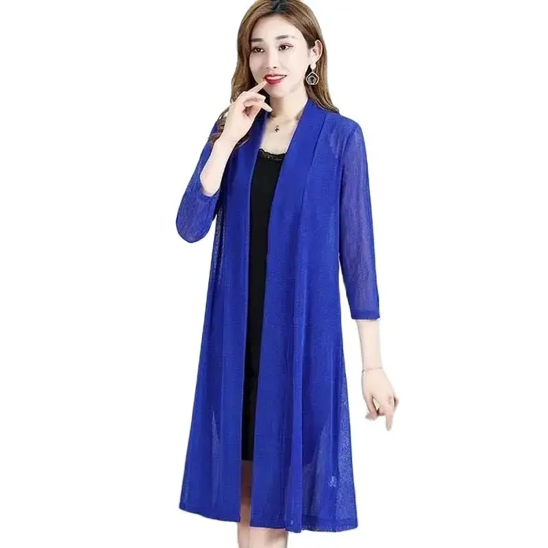 

Shawl Women's Clothing 2022 New Fashion Wear Skirt Outer Shawl Spring And Summer Thin Coat Mid-length Female Sunscreen Uter Wear