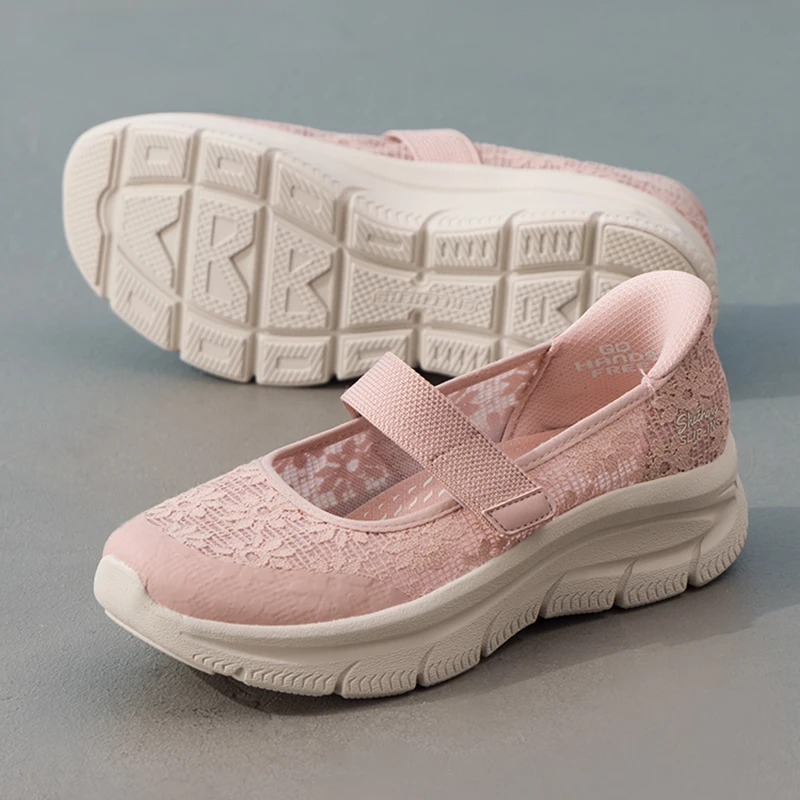 Skechers Women's Sneakers Mary Jane Trendy Fashion Comfortable Wear-Resistant Breathable Commuter Casual Shoes 159520-Ros