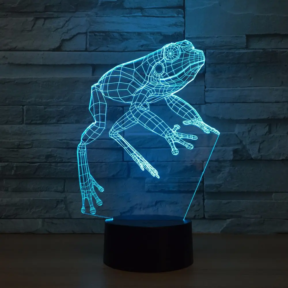 

Gradual Seven Color Change 3d Lamp Atmosphere Led Animal Frog Night Lamp Christmas Decorations Gift For Baby Room Lights