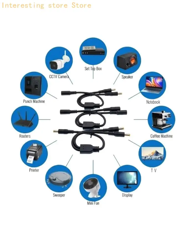 DC5525 Splitter Y Cord for Camera Installations and Indoor Project Wiring 55KC