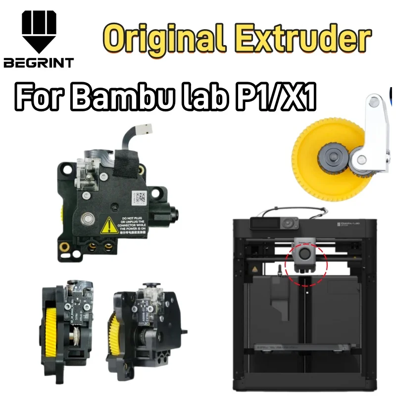 

For Bambu lab P1/X1 Series Original Hardened Steel Extruder Unit Extruder For P1S P1P For Bambu lab Hotend Extruder Gear