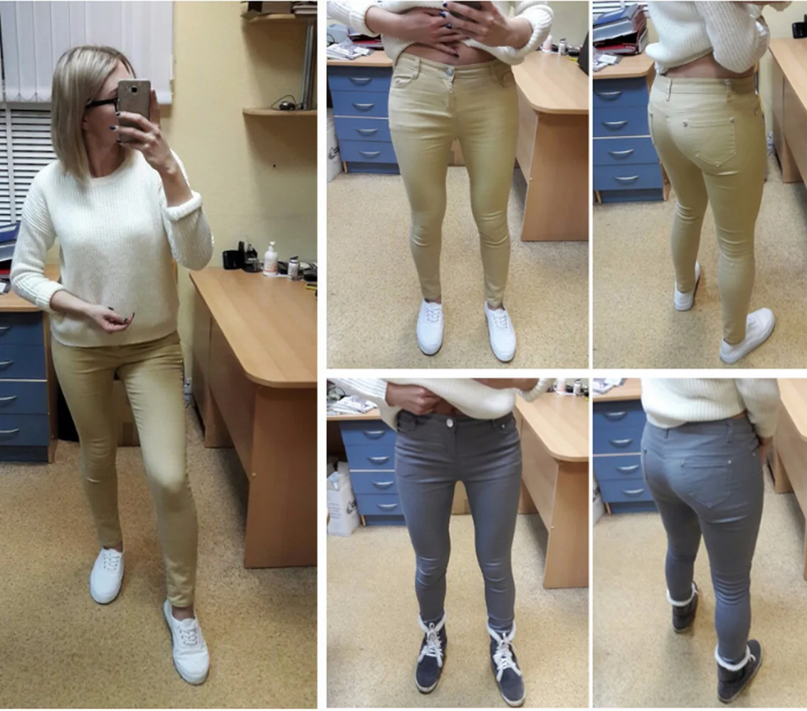 Casualowe, rozciągliwe dżinsy dla kobiet Białe spodnie SKinny Dżinsy Rozciągliwe wiosenne spodnie dżinsowe Podnoszące pośladki Legginsy dżinsowe — zdjęcie 6