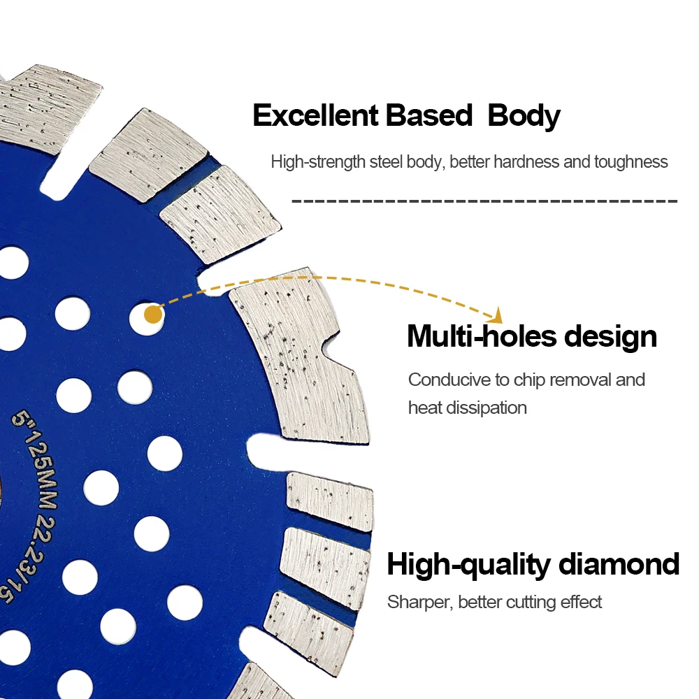 Imagem -06 - Shdiatool-disco de Corte de Diamante Lâmina de Serra Segmentada Multi Buraco Pedra Granito Basalto Alvenaria Concreto Bloco de Tijolo 10 Pcs