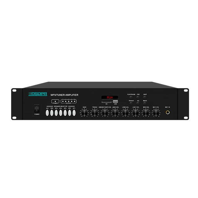 250W 350W 450W 650W 6 Zone Integrated Mixer Amplifier with 2 microphone input 3 aux input MP3/TUNER