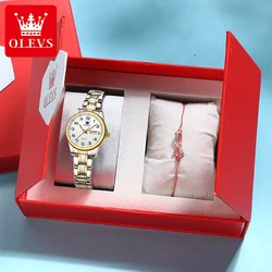 OLEVS 5567 Fashion Simple Quartz Women's Watch Stainless Steel Waterproof Luminous Women's Clock Top Luxury Brand Women's Set