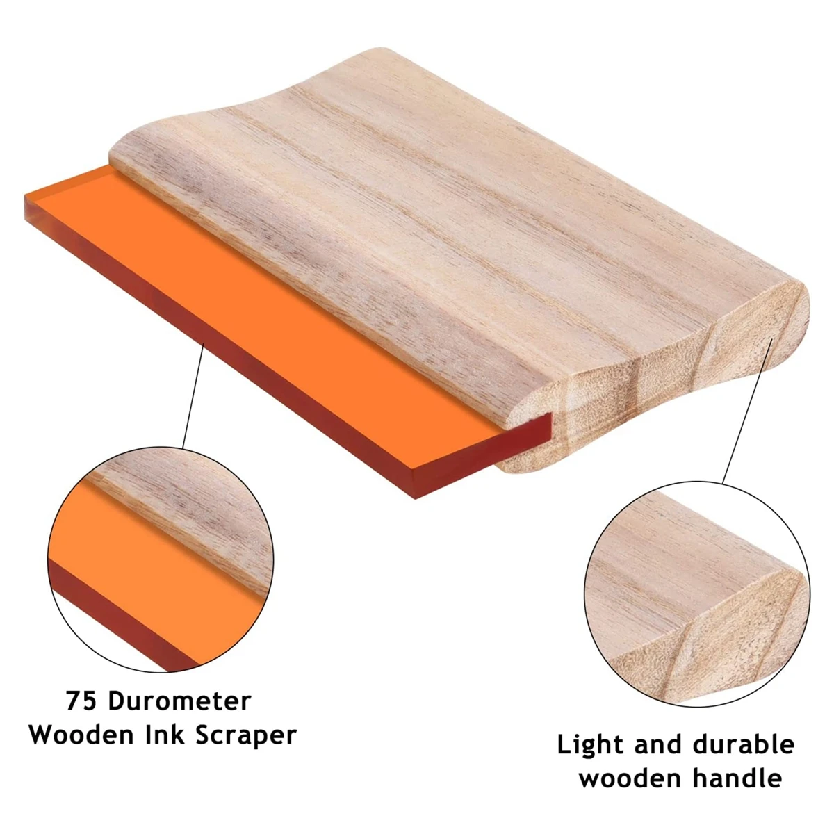 13/16/24/27/33/50cm 75 Durometer Screen Printing Squeegee Board Wooden Inks Scraper for Silk Screen Printing Fabric Stencil Tool