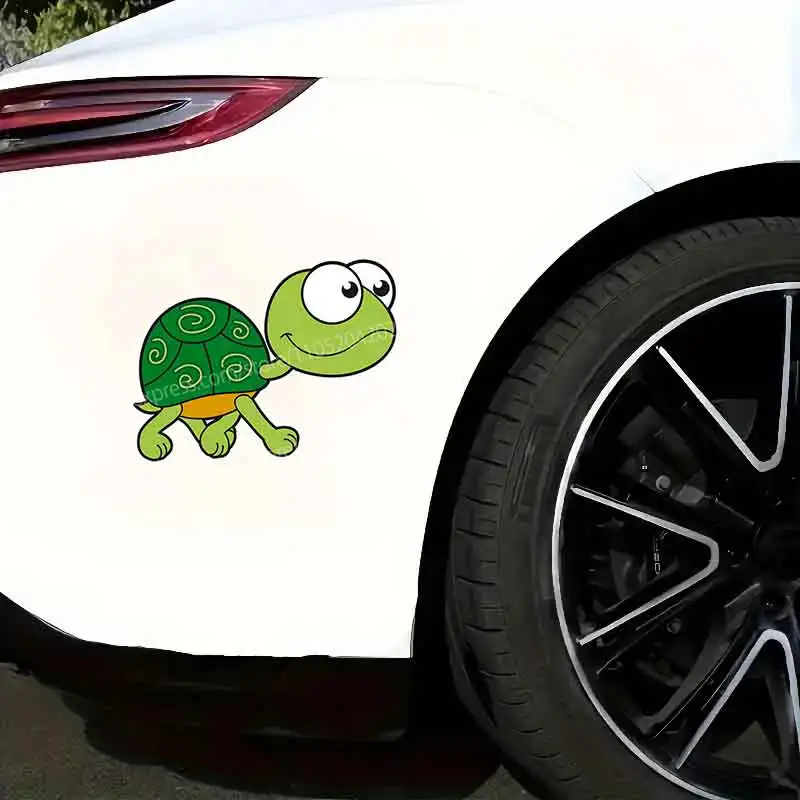 

Cartoon tortoise car stickers are used for car rear window and bumper waterproof stickers home door and window wall background d