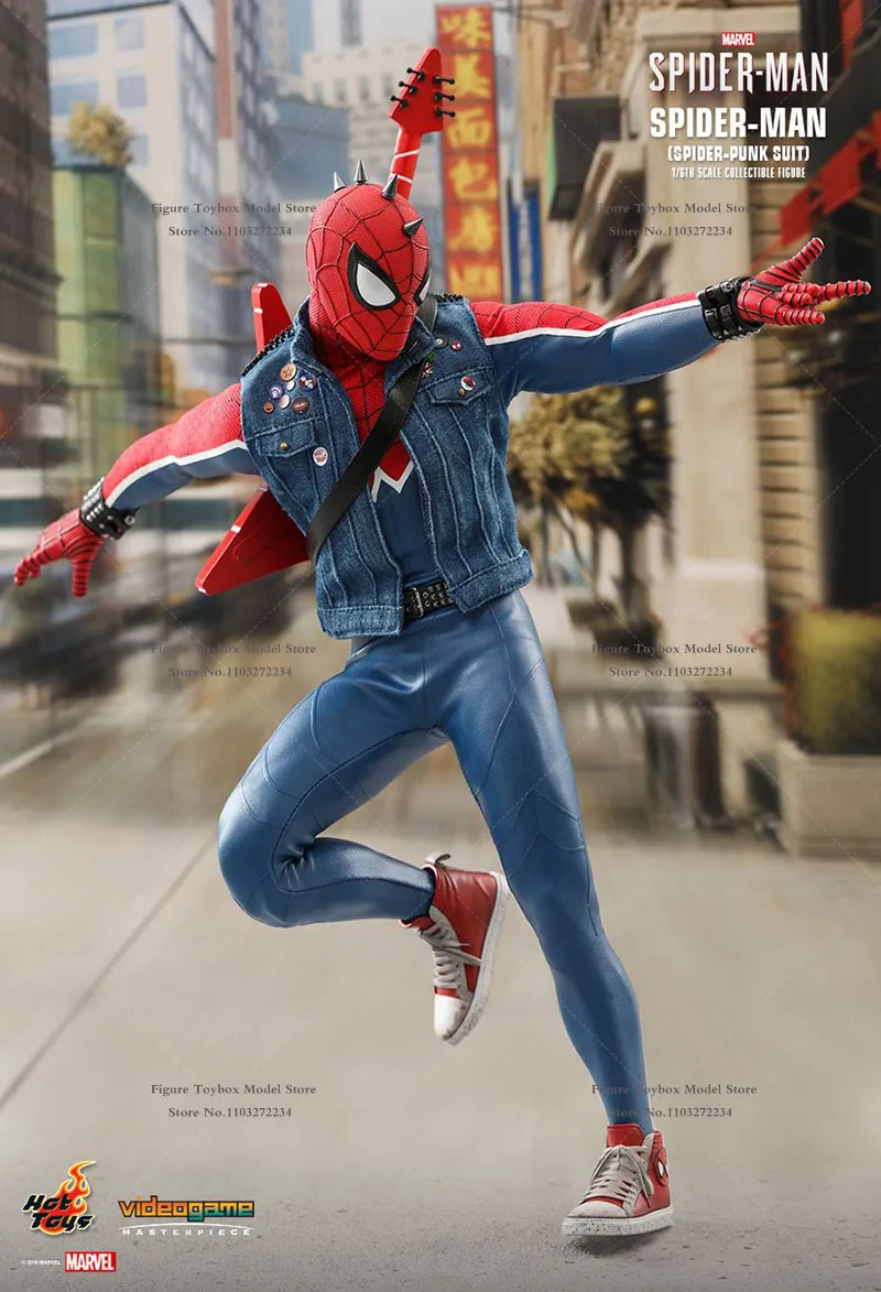 

HT HotToys VGM32 1/6 Collectible PS4 Game Version Spider-Man Spider-Punk Suit Full Set 12 inch Model Toys Fans Holiday Gifts