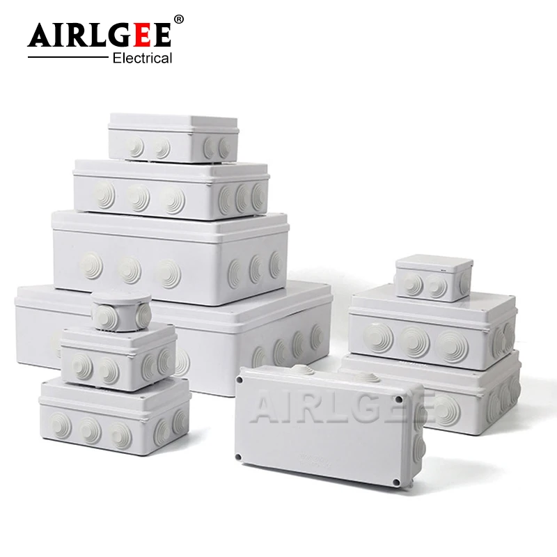 Outdoor Waterproof Junction Box ABS  Plastic Enclosure IP65/IP66 DIY Indoor Power Box Sealed Housing Reserved Hole