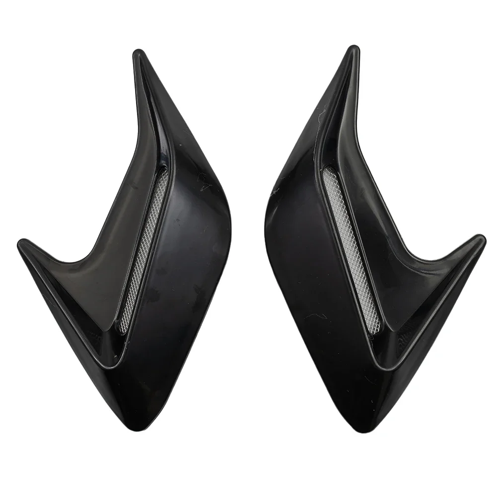 2pcs/set Car Front Engine Hood Air Flow Intake Scoop Bonnet Vent Cover Trim Universal Exterior Accessories