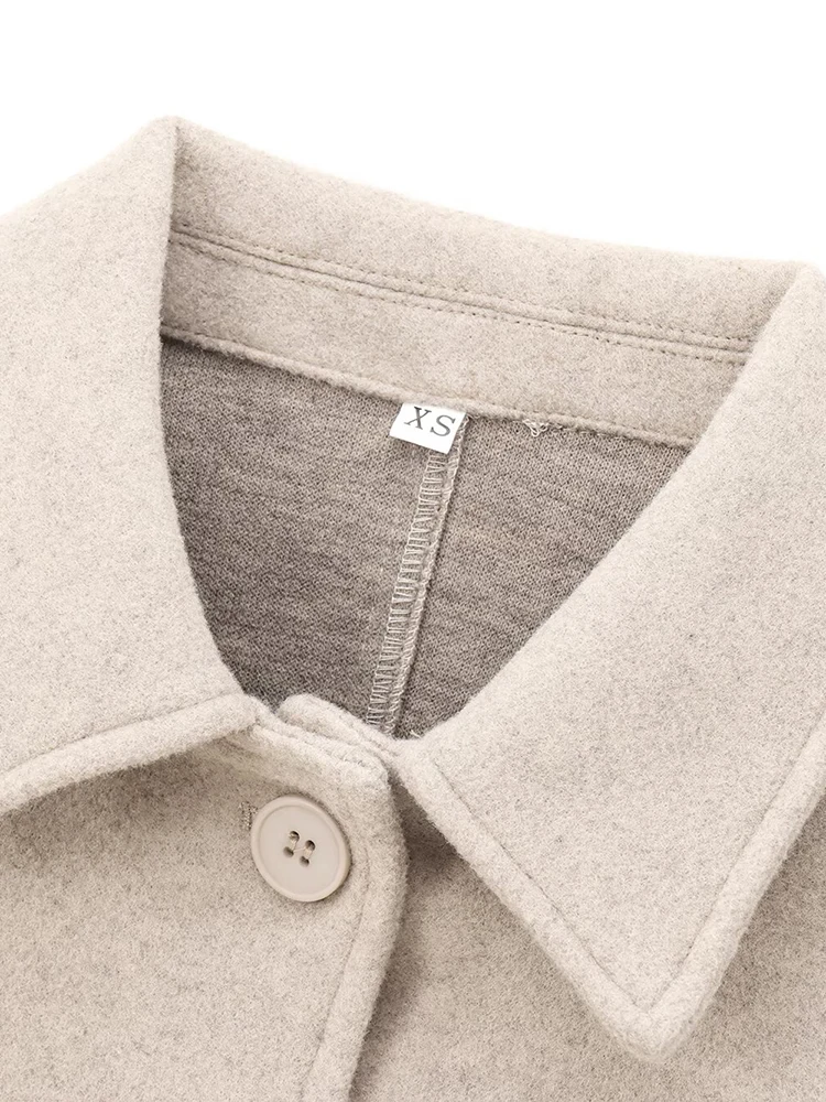 Autumn and winter new fashion women's clothing commuting versatile pocket decoration soft lapel long-sleeved jacket image 4