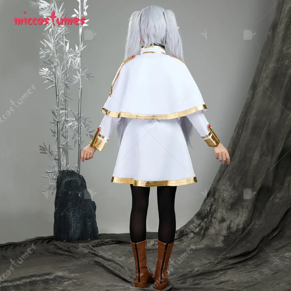 Miccostumes Women's Cosplay Costume Dress and Cloak with Belt and Elf Ears view 2