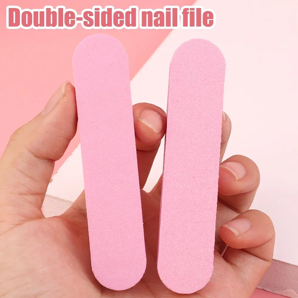 Dupla face Nail File Buffers Esponja, Lixar Bloco, Gel Polimento, Espuma para Manicure Salon, Nail Art Ferramenta, Mix Cor, 100 Grit, 180 Grit, 10Pcs