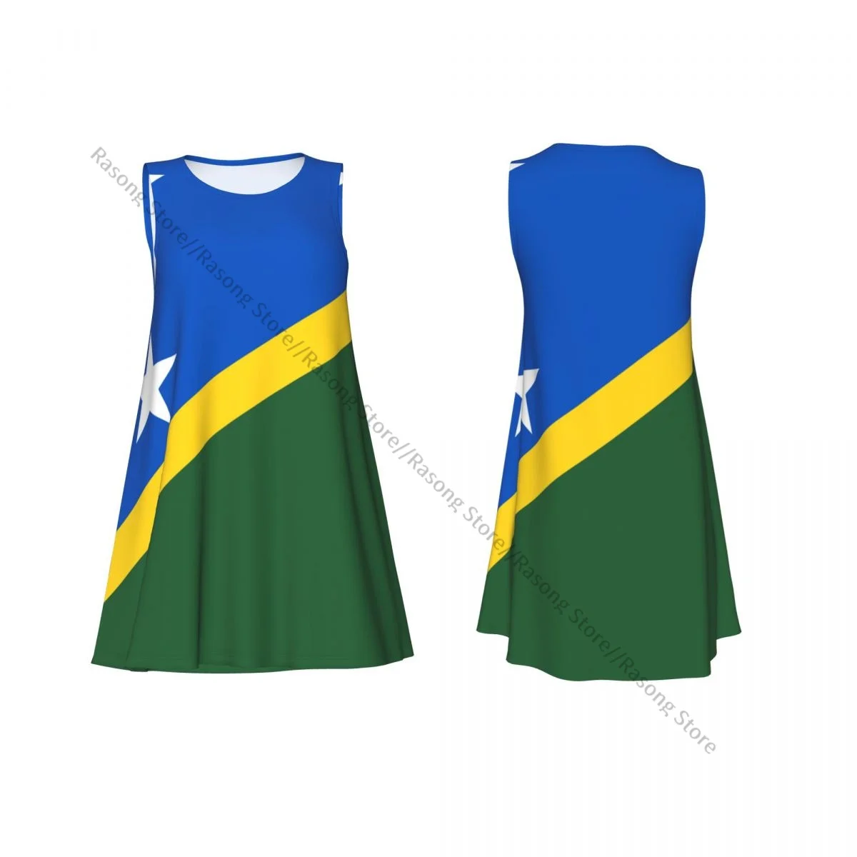 Abito da donna T-shirt casual estiva Abiti da spiaggia Copricostume Bandiera delle Isole Salomone Abito canotta