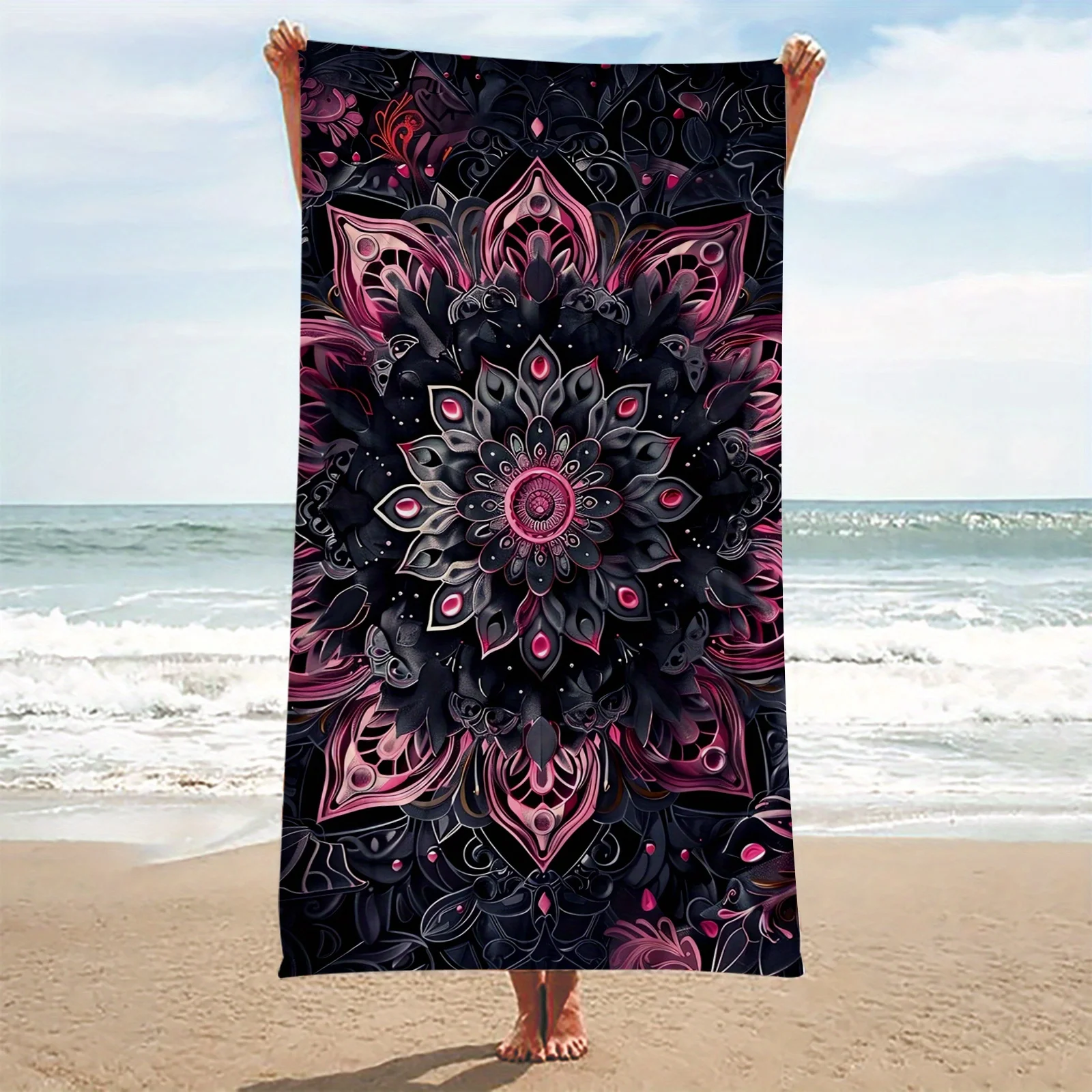 Black Pink Mysterious Printed Flannel Blanket, Suitable for Sofas, Beds, Cars, Rooms, Offices, Camping, Exquisite Gift Blankets