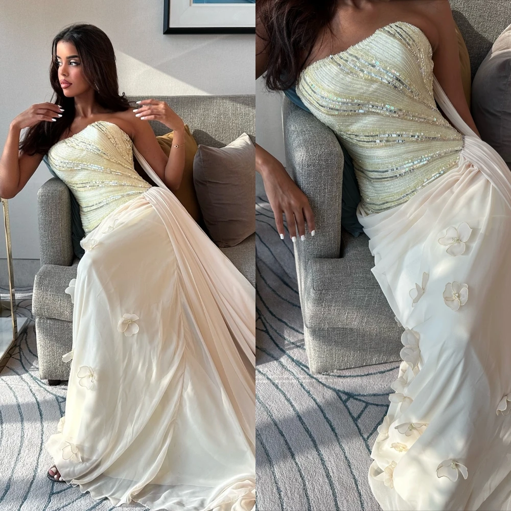 Sukienka wieczorowa w kształcie litery A, bez ramiączek, elegancka, modna, z temperamentem, wysokiej jakości, w stylu gwiazd, klasyczna, delikatna sukienka na przyjęcie.