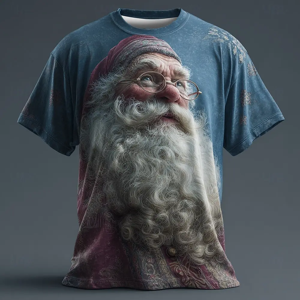 Men's Women's Creative Santa Clause Graphic T-Shirt 3D Printed Christmas Graphic Round Neck Tees Fashion Y2k Harajuku Style Tops