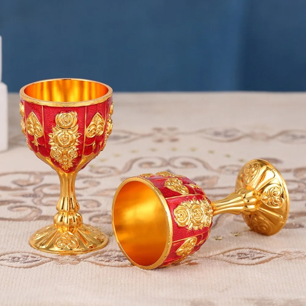 Creative Retro Wine Glasses European Style Metal Dinnerware Goblet Drinkware Spirit Vodka White Wine Cup Bar Home Decor