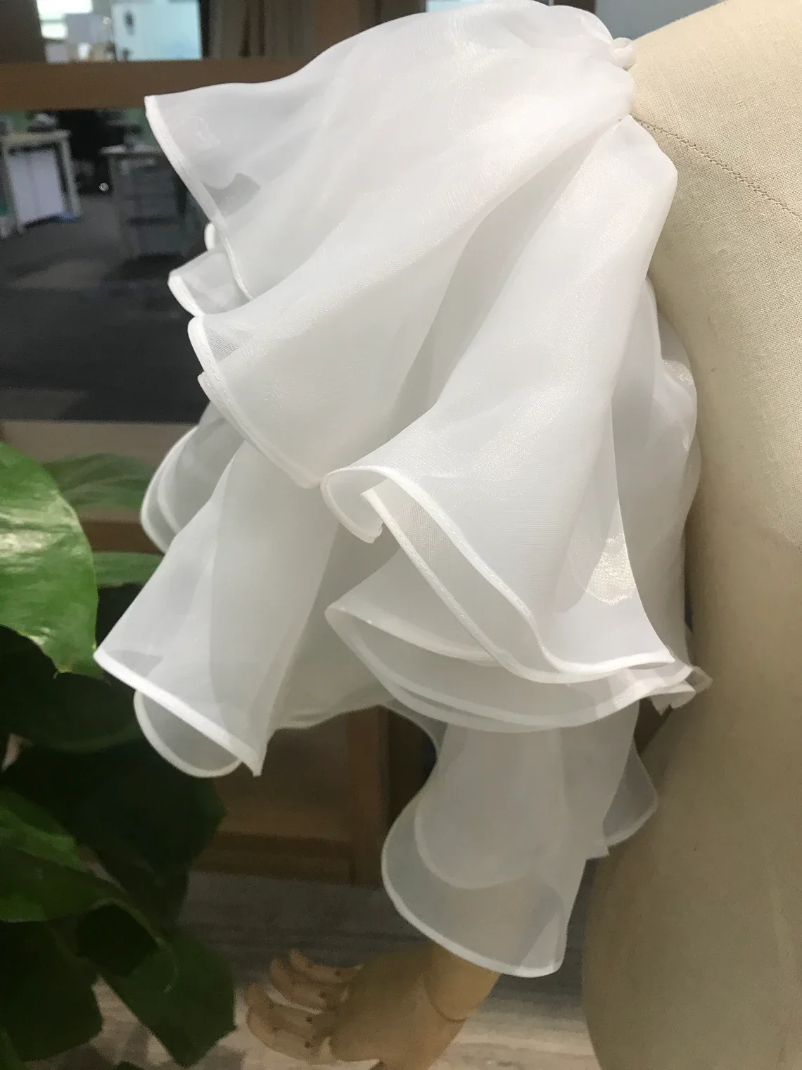 High Quality Wedding Sleeves Organza Stain Double-Layer Ruffled Puffy Gloves Wedding Dress Tiered Removable Sleeves