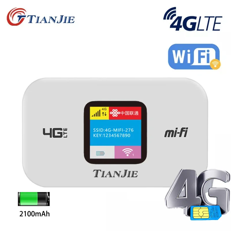 

TIANJIE 3G 4G Router SIM Wireless WiFi Modem Dongle LTE FDD Unlocked Network Hotspot Pocket Broadband Outdoor Internet Mesh