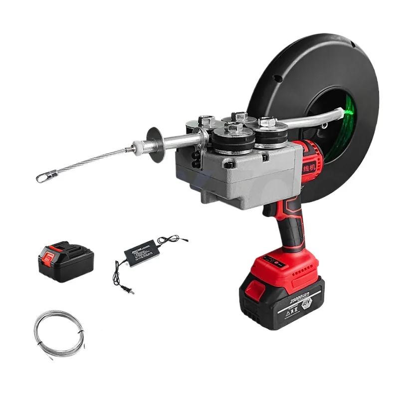 Threading Device Automatic Electric Wire Puller Cable Push Puller Wall Threading Machine Rechargeable Li-Ion Stringing Machine
