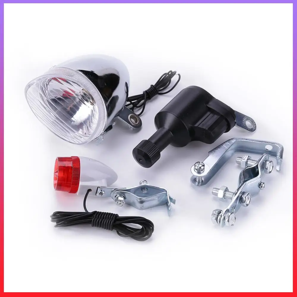 

Комплект велосипедных фонарей-динамо: передний и задний свет для безопасности, без батареек