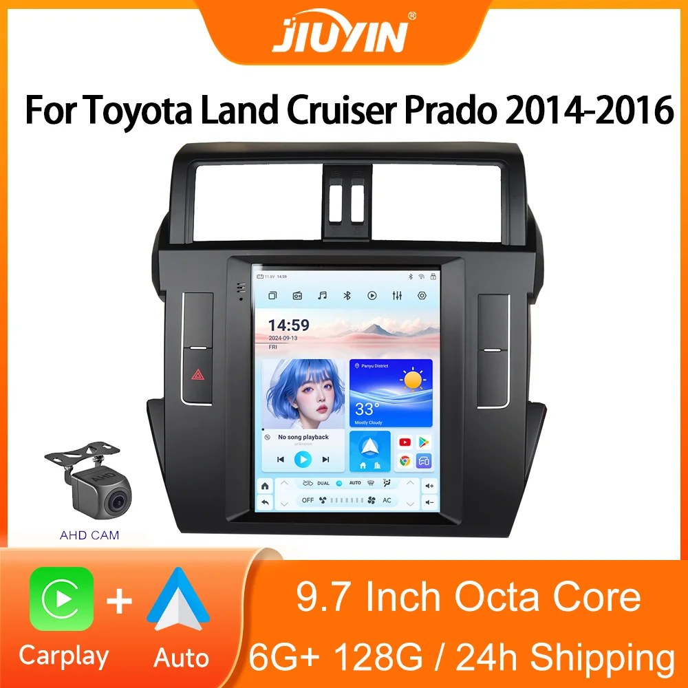 

9.7" Android 12 Car Radio Multimedia Stereo For Toyota Land Cruiser Prado 120 2014-2016 Carplay GPS 4G Headunit Player Screen