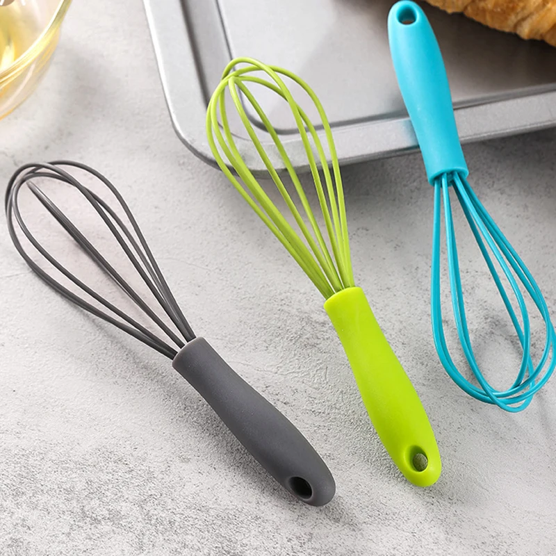 Silicone Egg Whisk Durable Handheld Whipped Cream Foam Maker Anti-slip Egg Blender Silicone Egg Whisker Portable