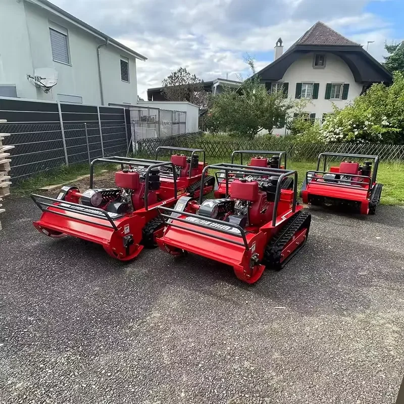 【2026】 Industrial Grade 24V Remote-Controlled Excavator Lawn Mower 420cc Engine 1600W Flail Mower Forestry Mulcher for Farm