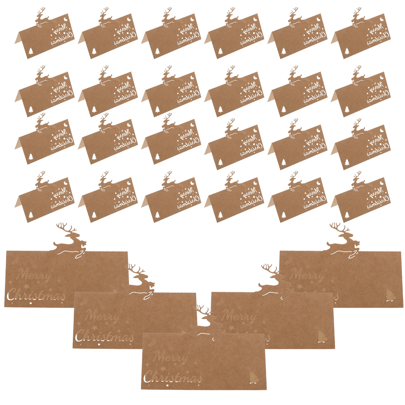 

50 Pcs Christmas Seat Card Dining Table Dinner Name Tags Coffee Cards for Wedding