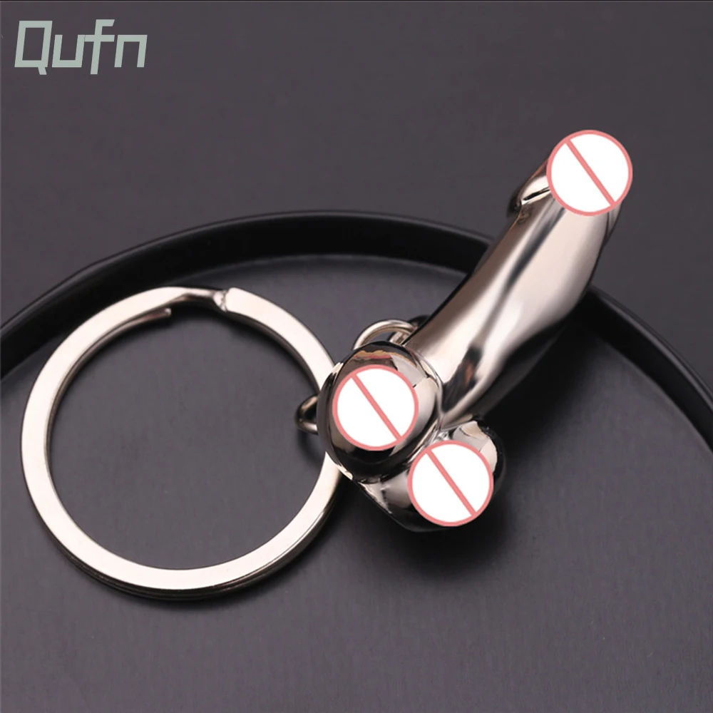 Reproductive Organs Key Chains Silver Color Alloy For Men Sexy Penis Vaginal Skeleton Genitals Pendant Keyring For Bag Car