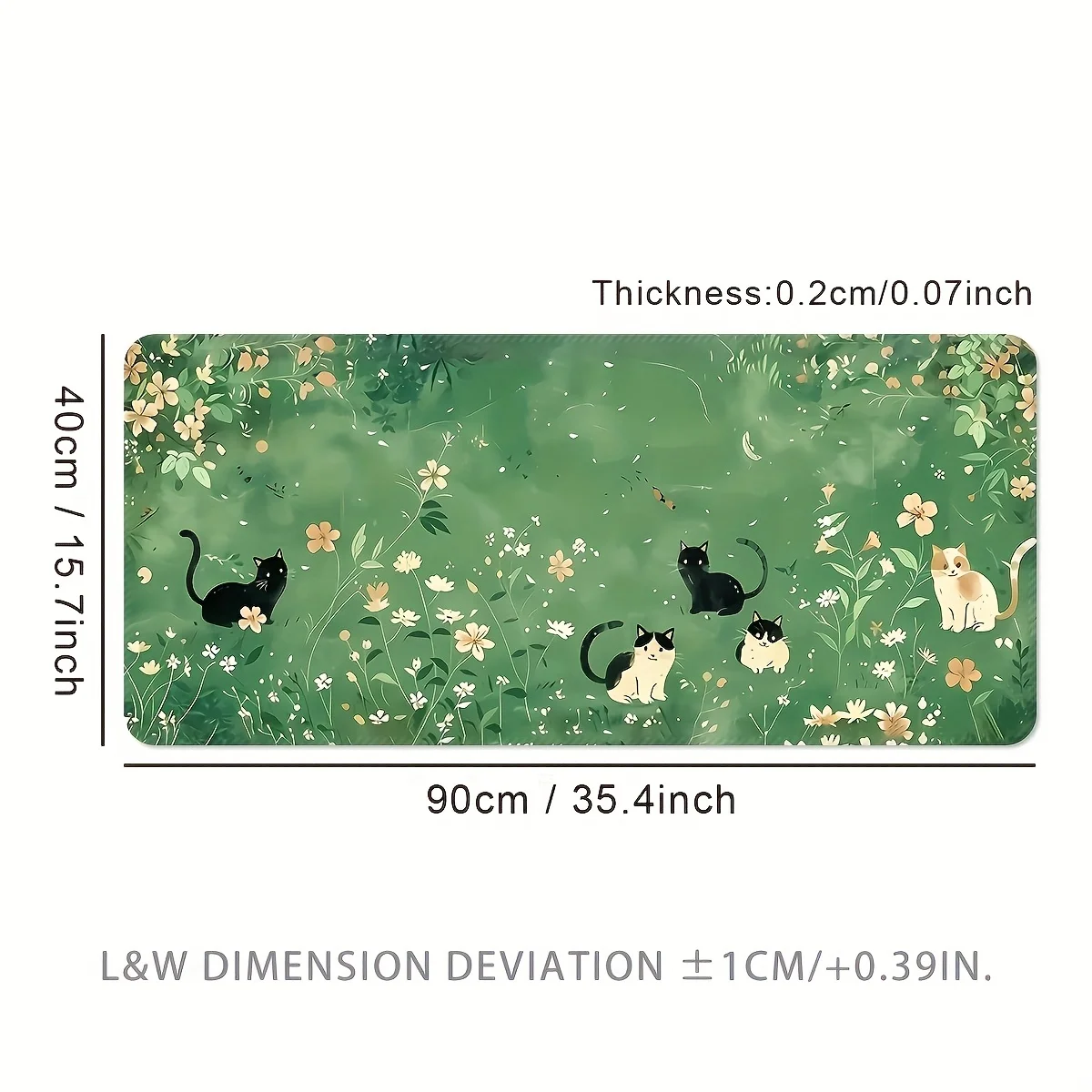 Playful kitten design mouse pad expansion anti-slip rubber desk pad computer game accessory office game player universal carpet