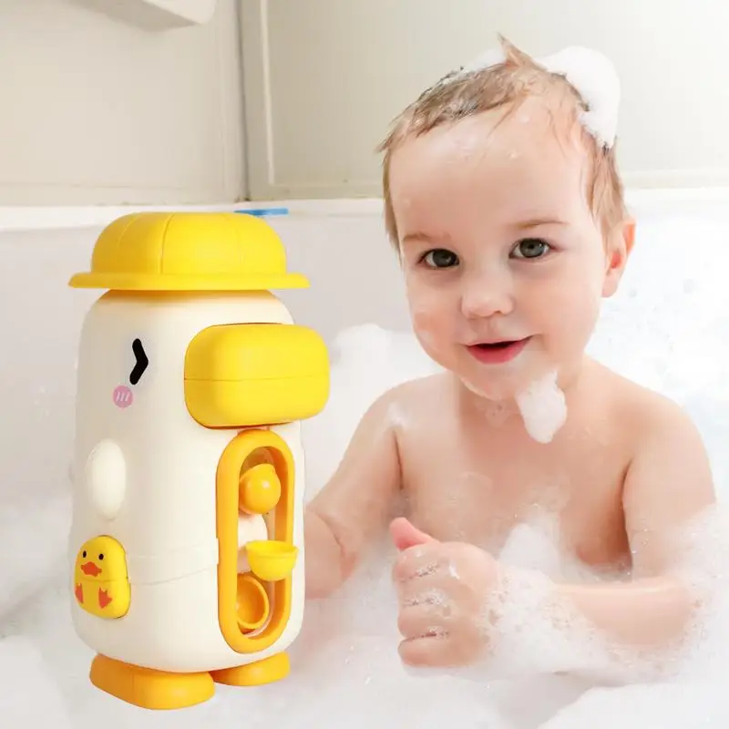 

Suction Cup Water Wheel Toy Cute Duck Bath Toy With 2 Suction Cups Rotatable Waterwheel Summer Shower Toy Enhances Hand-Eye