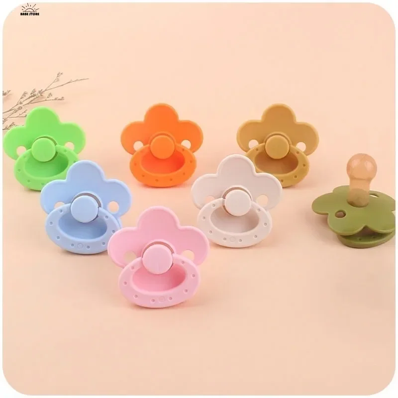 New Newborn Baby Silicone Pacifier Newborn Pacifier Infant Teether Chewable Toy Safety Baby Care Product Pacifiers Chain Set