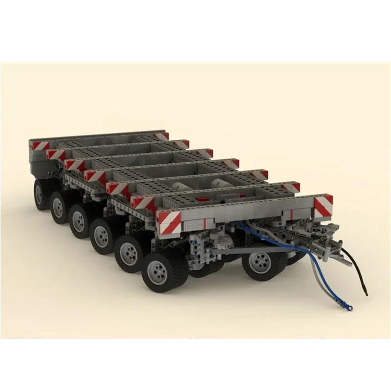 MOC-180345Multi-As Dubbele Lijn Modulaire Trailer3737Parts Montage Stiksels Bouwsteen Model Kinderen VerjaardagBouwBlock Speelgoed