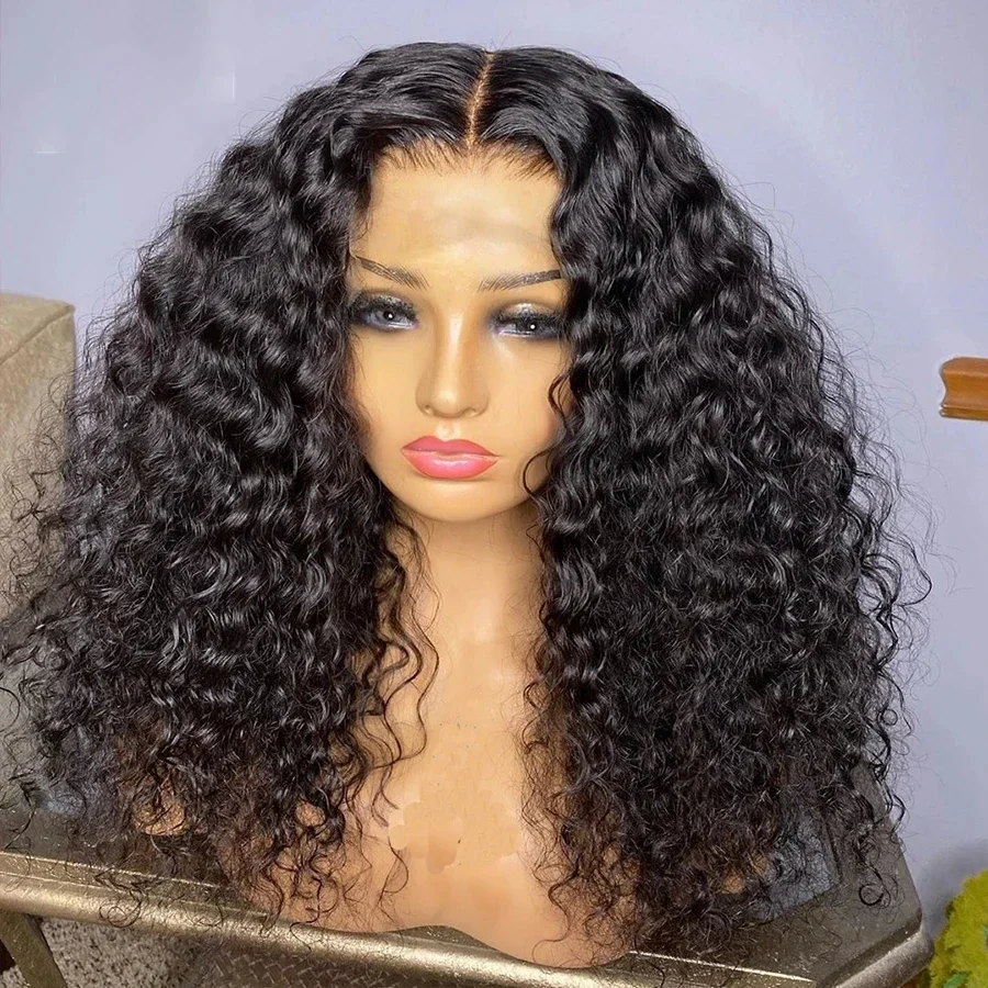 

26inch 180Density Soft Long Black Kinky Curly Lace Front Wig For Black Women Babyhair Preplucked Heat Resistant Glueless Wig