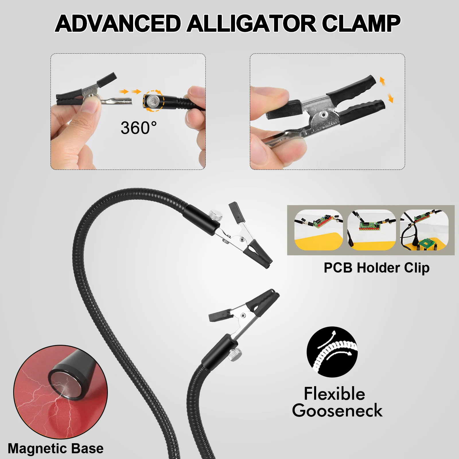 NEWACALOX Magnetic Helping Hands Soldering Station, Welding Silicone Pad, Cutting Mat, Third Hand Soldering Tool PCB Holder