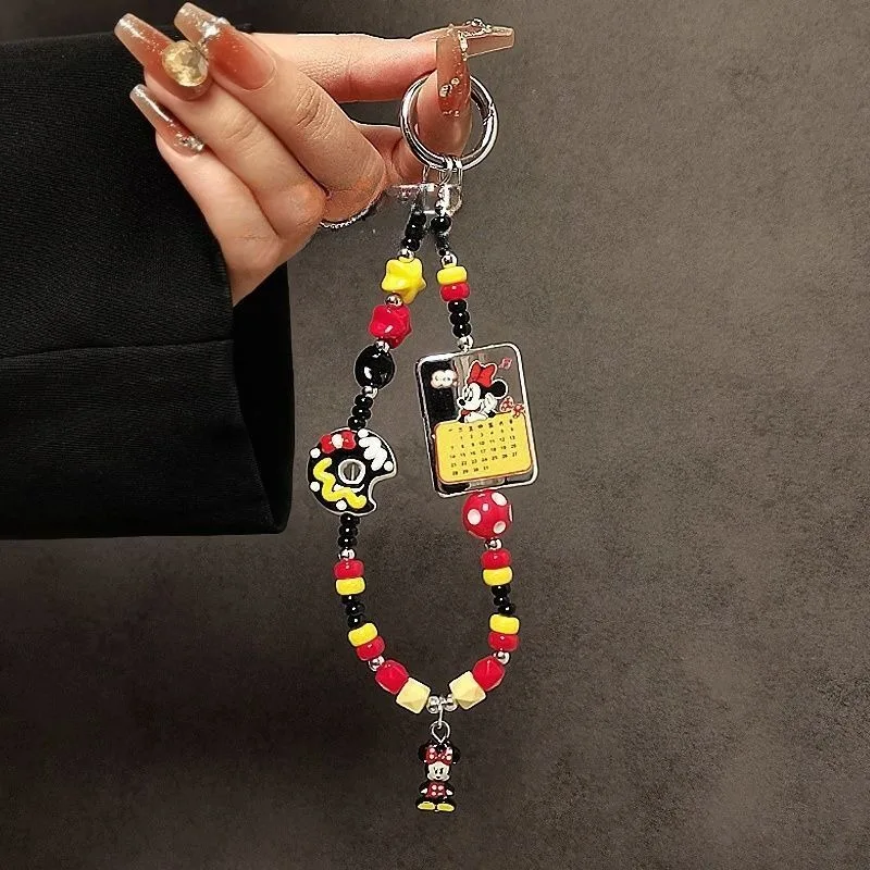 حبل هاتف Disney Cute Cartoon Merch Minnie للفتيات، سلسلة هاتف عصرية ومتعددة الاستخدامات ورائعة وحلوة مطرزة