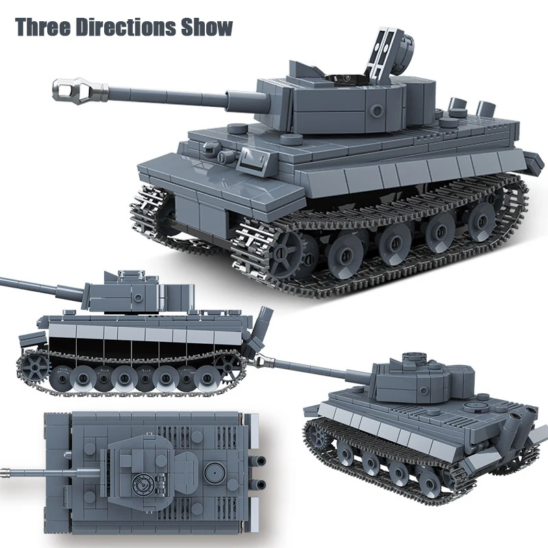 

WW2 Classics Track Tank Panzerkampfwagen VI Ausf. E Tiger I Building Block Kit Military Model Bricks Child Toys Gifts Collection