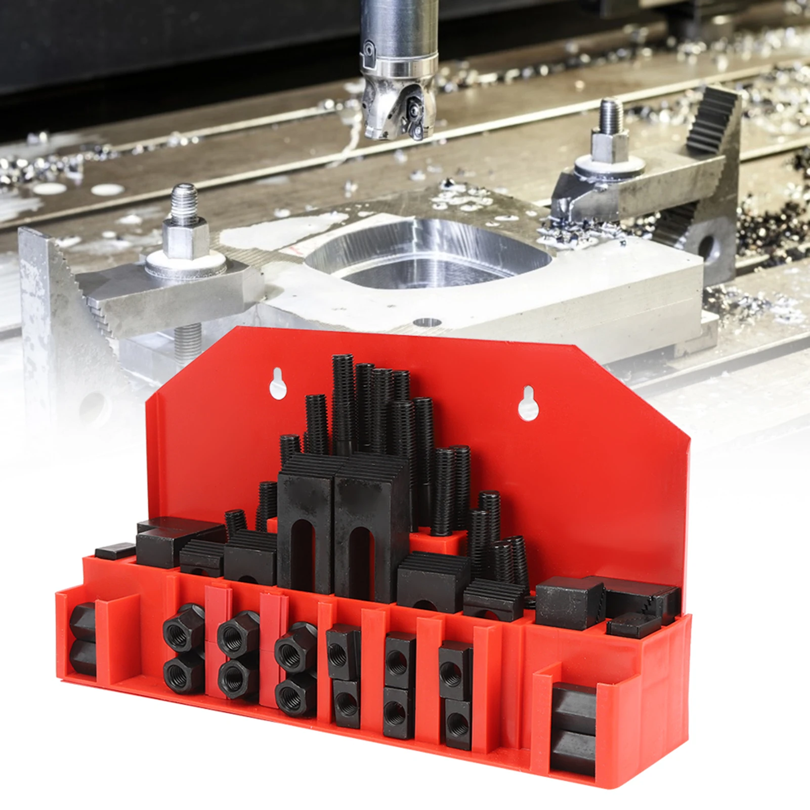 Milling Machine Clamping Set 58pcs Mill Clamp Kit Vice M12 M10 Universal Fixture Screw Set Pressure Plate Processing Parts