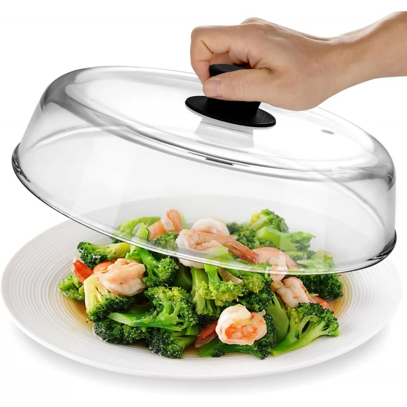 

Защита от брызг из боросиликатного стекла с вентиляционным отверстием — 100% пищевая безопасность, не содержит BPA, удобная ручка, силиконовая ручка и можно мыть в посудомоечной машине — 10,5 дюйма