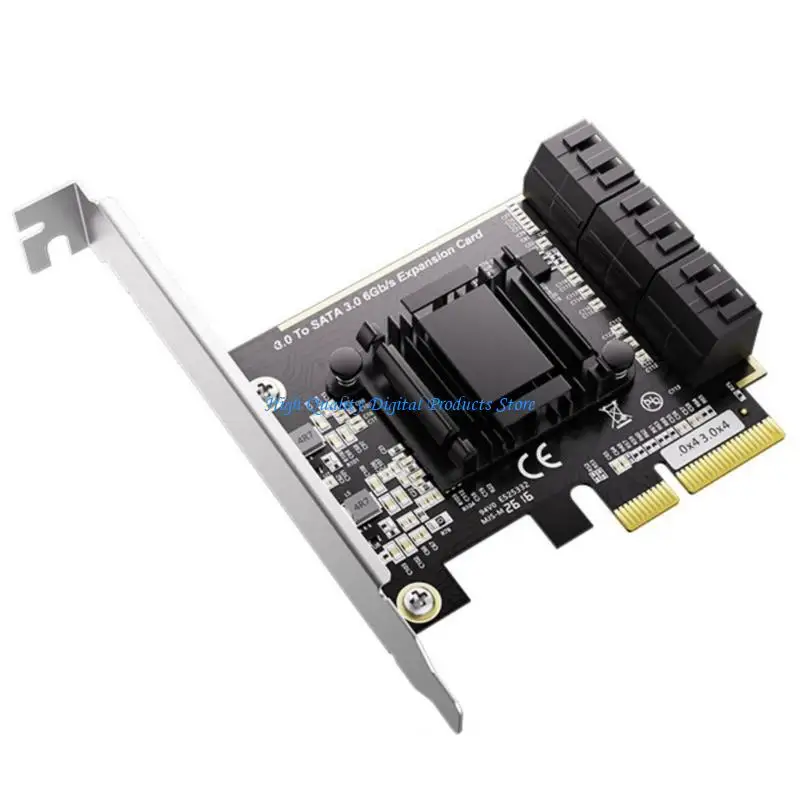 U2JE 6 Port SATA3..0 PCIe Adapter Card Fast Speed 6Gbps Transfer For Server Desktop