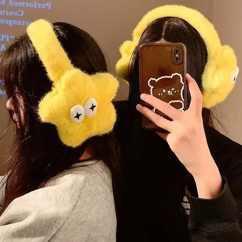 Innovative Yellow Starfish Earmuffs Internet Popular Dopamine Style Cool Funny Windproof Ear Cover Winter Warm Accessories