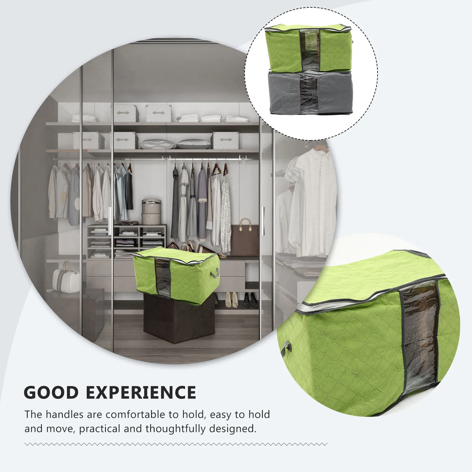 

4Pcs Comforter Storage Bags Wear-Resistant Laundry Bag Multi-Function Large Clothes Organizer for Bedding Quilt Dorm Use