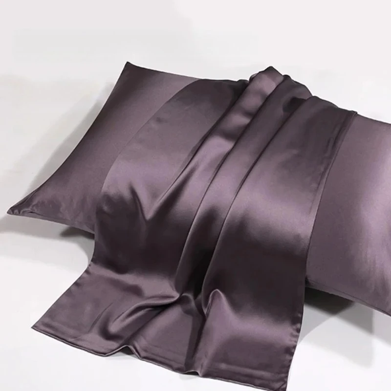 

6A Grade Double-Sided Solid Color 100% Mulberry Silk Pillow Cover - Hidden Zipper Design, 30 Momme for Skin-Friendly Sleep