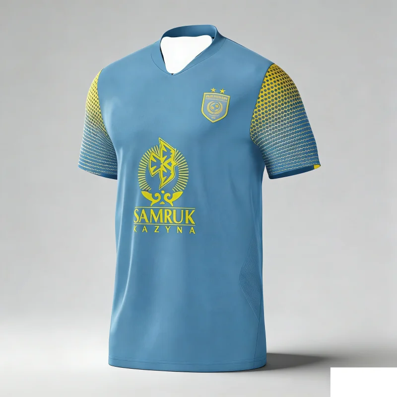 

Футбольная футболка FC Astana для домашних матчей, мужская футболка для Казахстанской Премьер-лиги, быстросохнущая, осенняя спортивная одежда, детская одежда, семейные футболки для детей