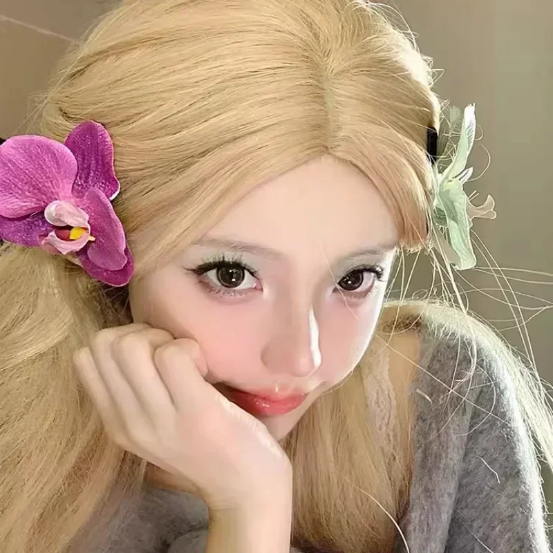 Jepit Rambut Kecil Anggrek Bohemian Aksesori Jepit Rambut Musim Panas