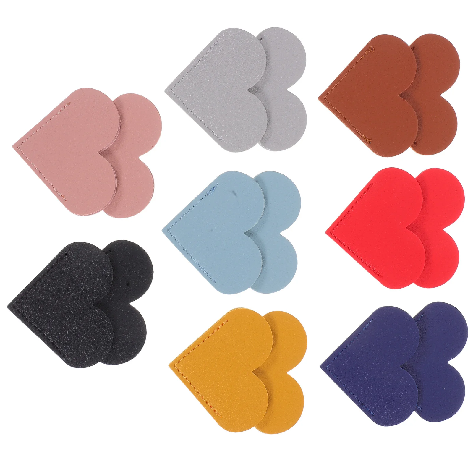 

16Pcs PU Heart Bookmarks Romantic Corner Page Markers for Women Girls Book Lovers Reading Accessories Set